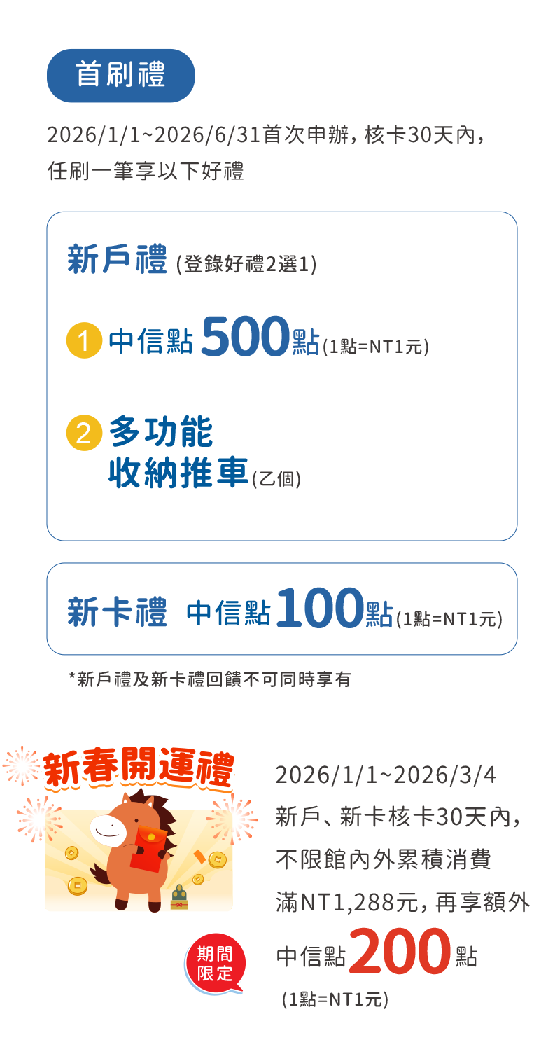 新戶/新卡首刷禮