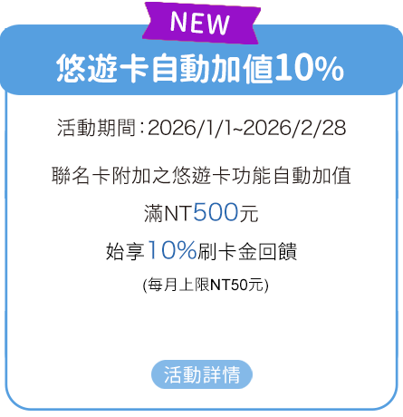 悠遊卡自動加值10%
